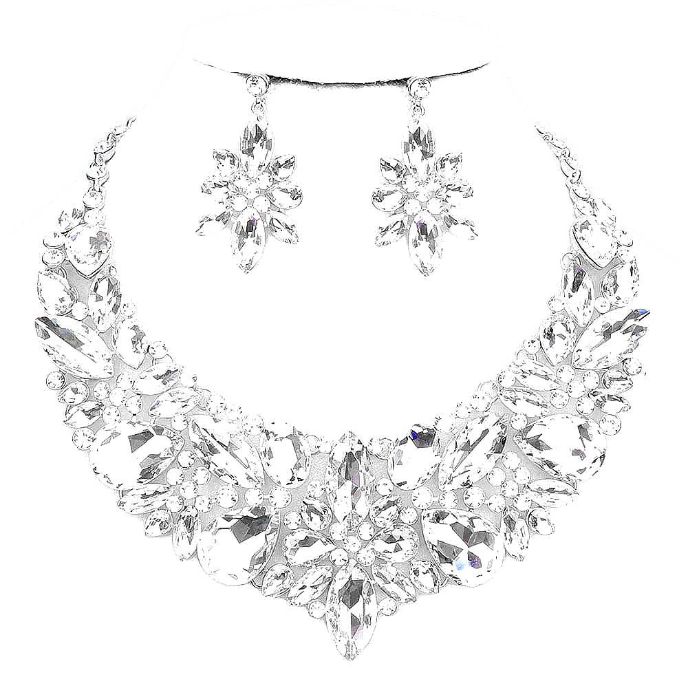 Floral Crystal Necklace Set