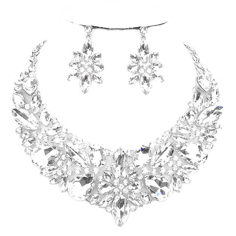 Floral Crystal Necklace Set