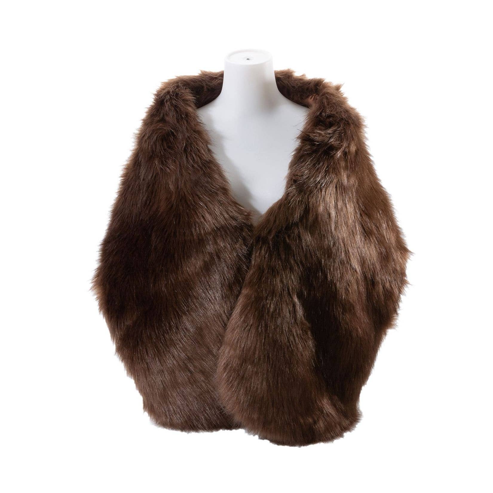 Over Size Faux Fur Shawl - Taupe