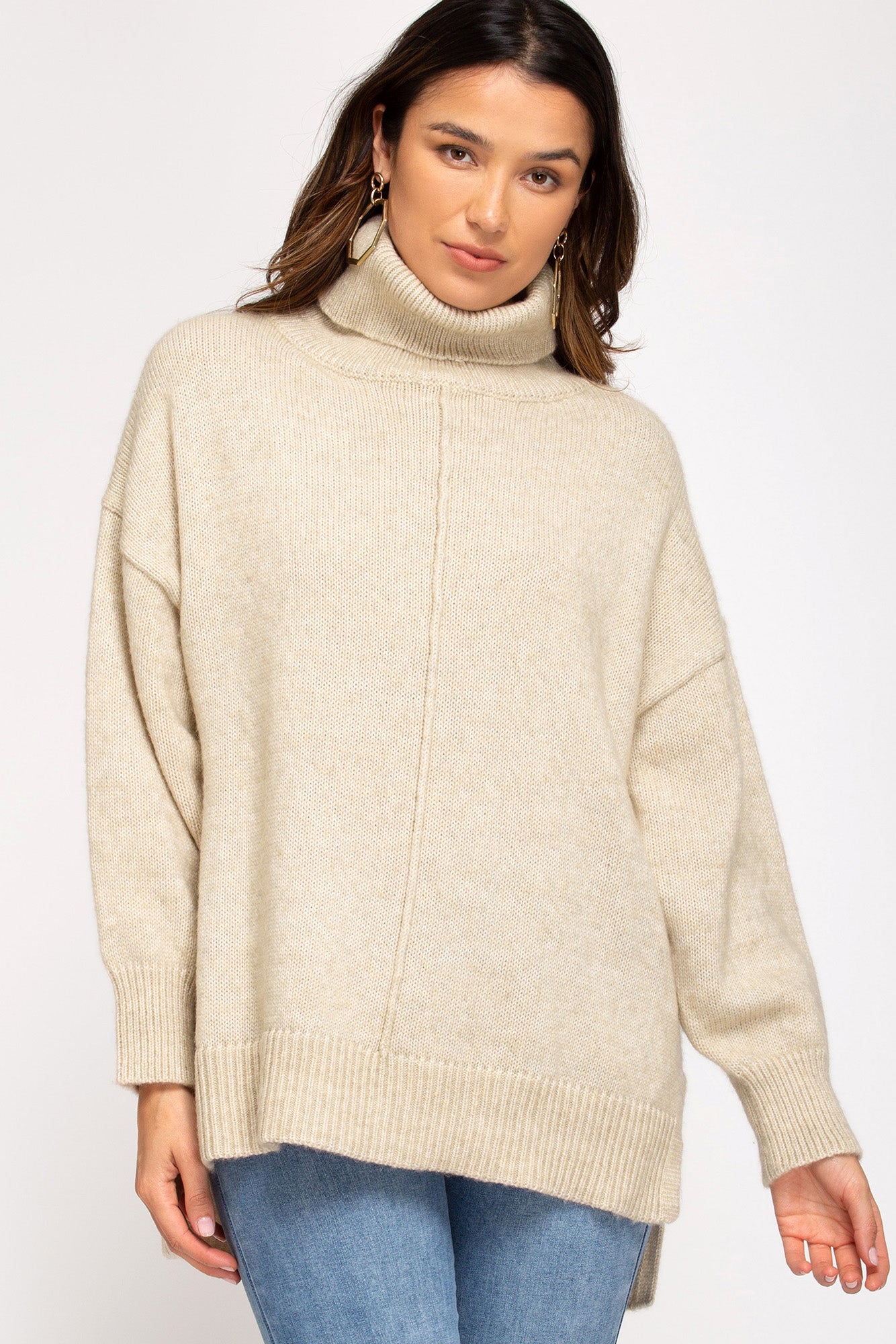 Long Sleeve Turtle Neck One / Size Sweater