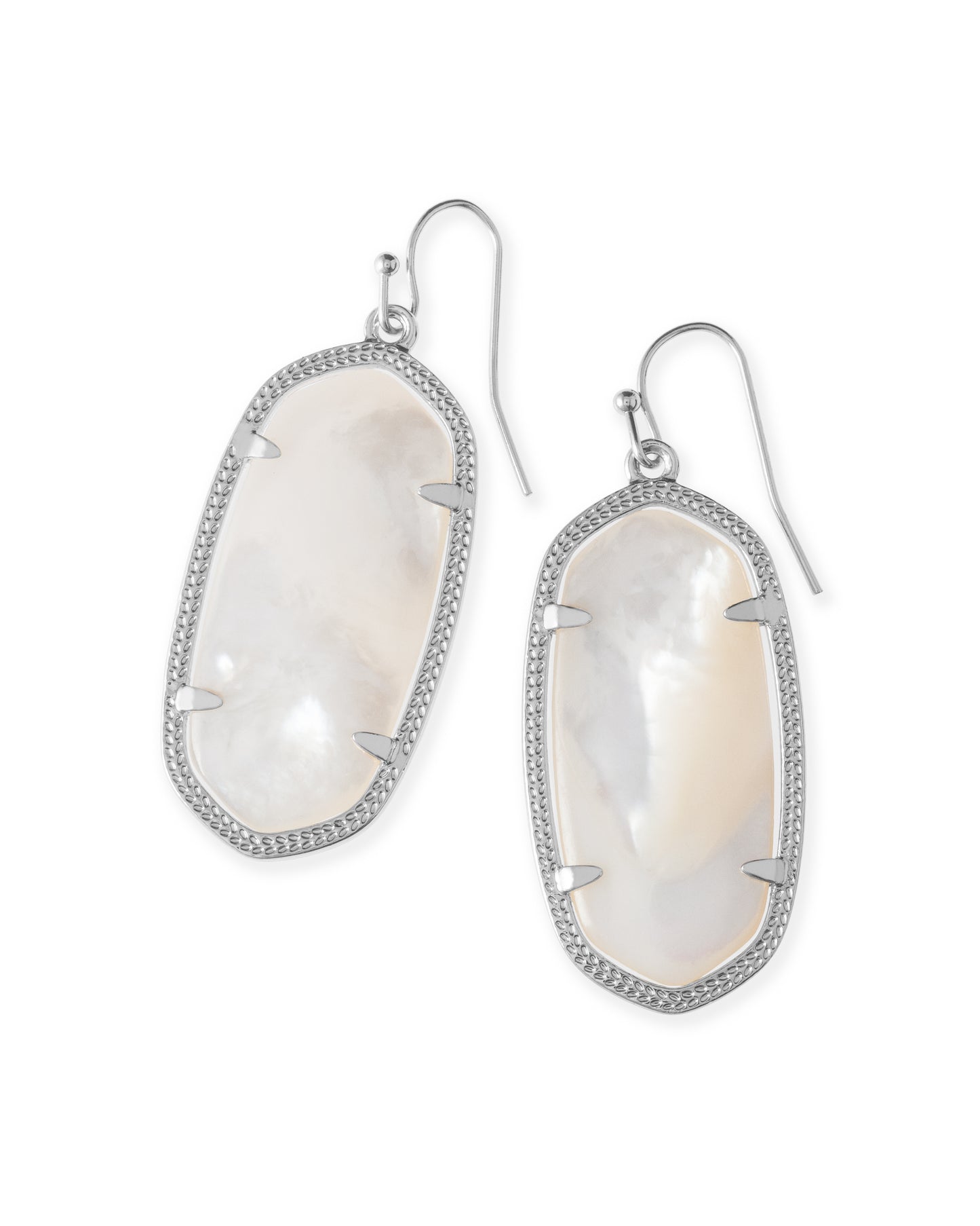 Elle Earring Rhodium Ivory Mother Of Pearl-Jewelry-Bottoms Up Boutique-Anchorage AK