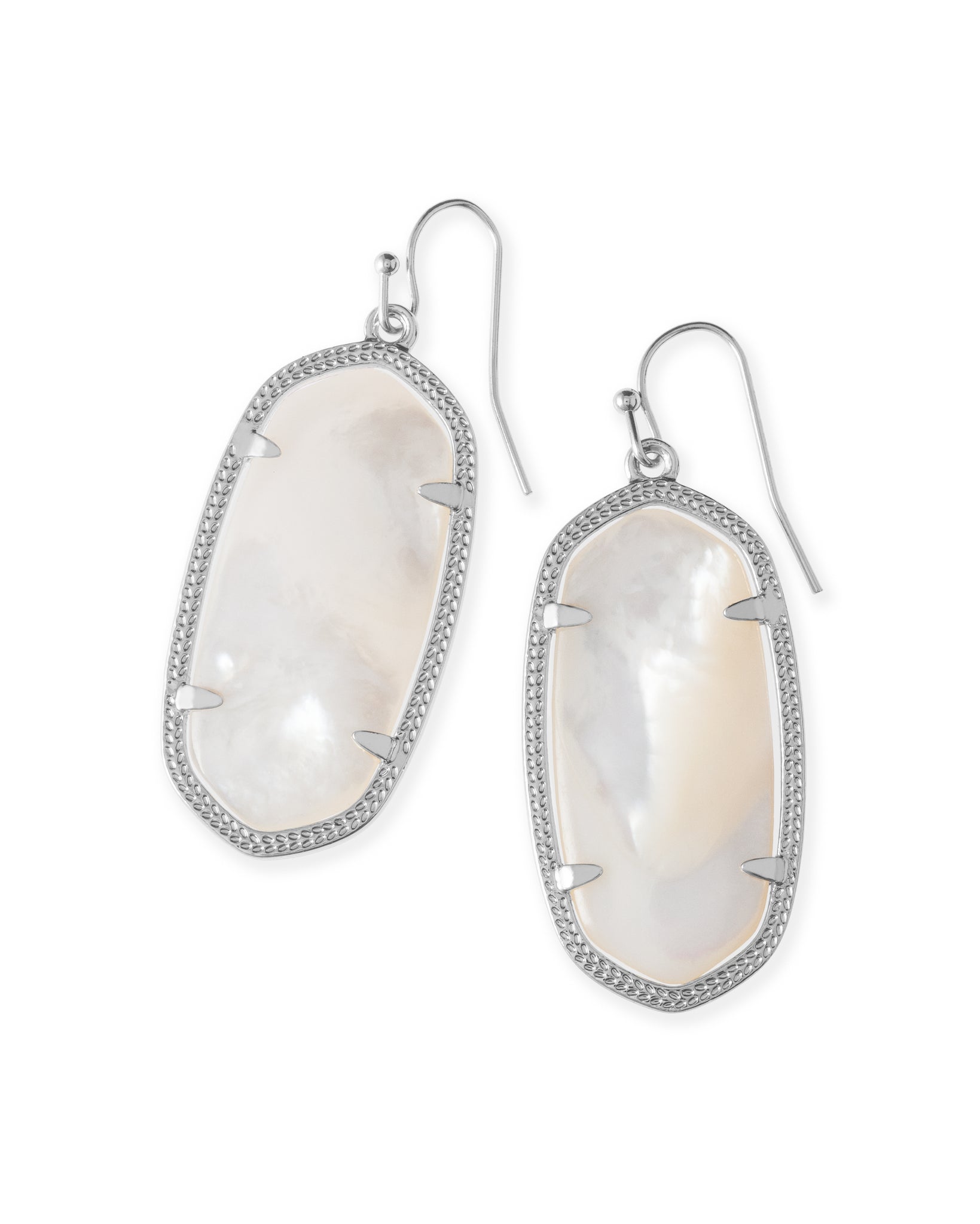Elle Earring Rhodium Ivory Mother Of Pearl