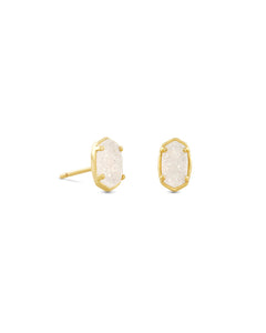 Emilie Stud Earring Gold Iridescent Drusy