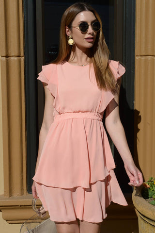 Ruffle Blush Mini Dress