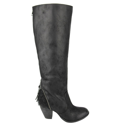 Black Boot with Laced Cuff-Shoes-Bottoms Up Boutique-Anchorage AK