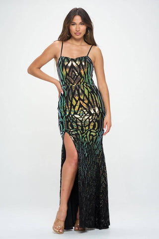 Multi Sequin Gown