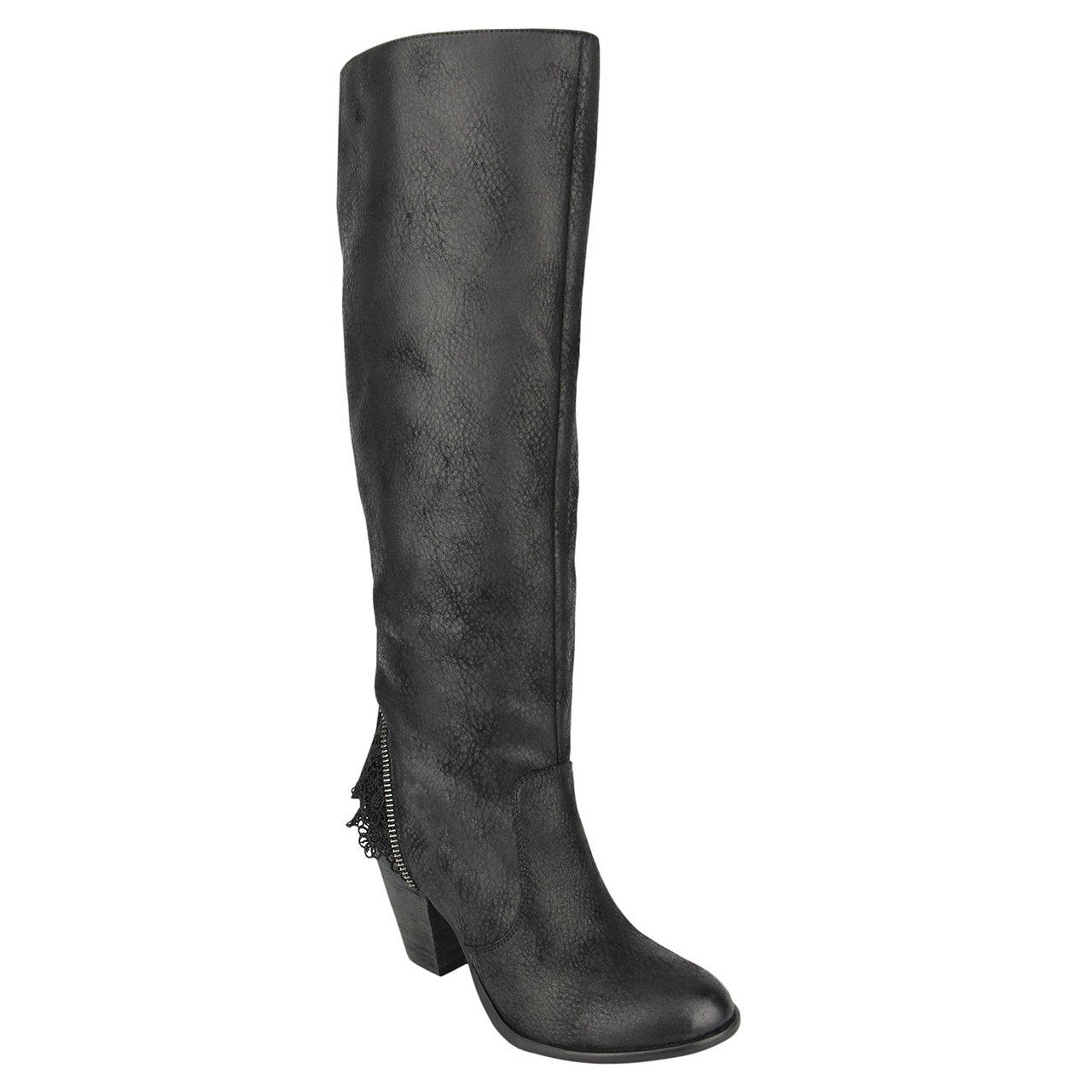 Black Boot with Laced Cuff-Shoes-Bottoms Up Boutique-Anchorage AK