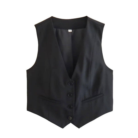 Black Button Up Vest