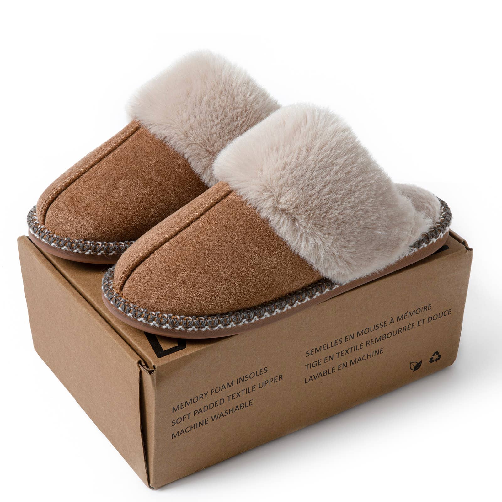 Cognac Memory Foam Slippers-Shoes-Bottoms Up Boutique-Anchorage AK
