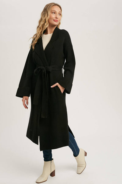 Long Knitted Trench Coat