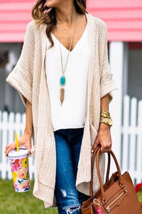 Taupe Knit Sweater Cardigan