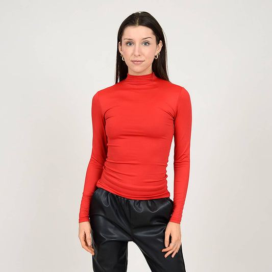 Mika Mock Neck Long Sleeve-Shirts & Tops-Bottoms Up Boutique-Anchorage AK