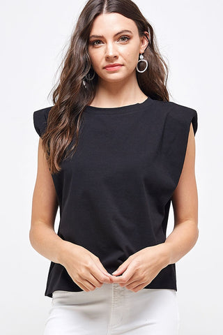 Shoulder Pad Sleeveless Top