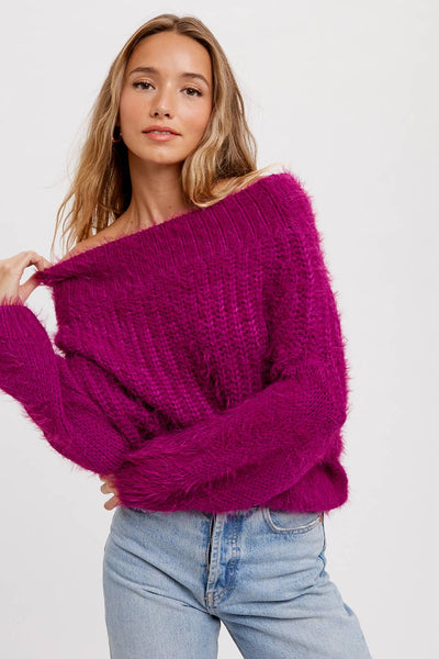 Fuzzy Orchid Sweater