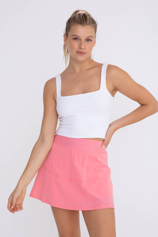 Ribbed Square Neck Cropped Tank-Shirts & Tops-Bottoms Up Boutique-Anchorage AK