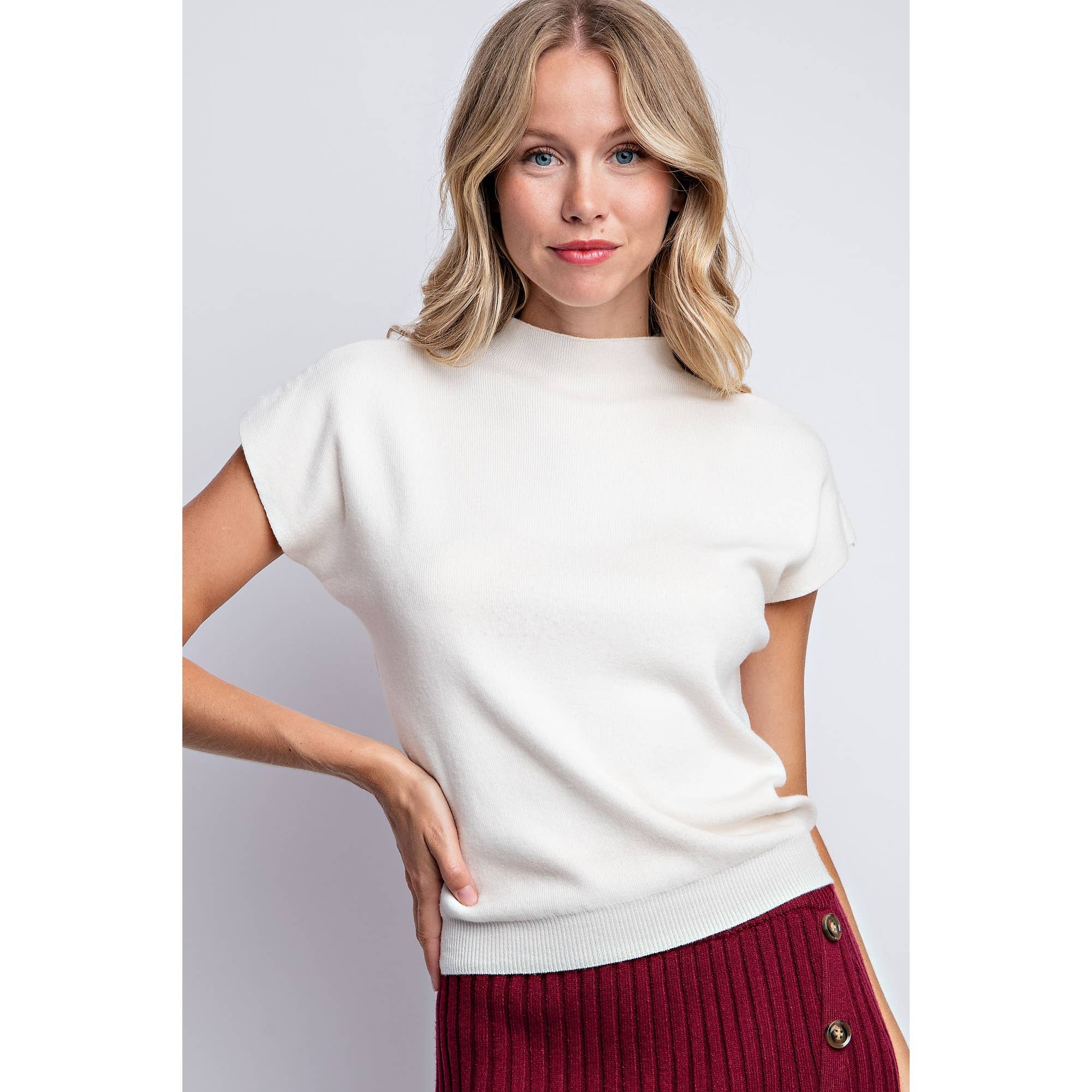 Mock Neck Knit Sweater