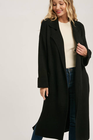 Long Knitted Trench Coat