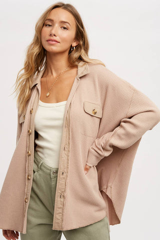 Slouchy Waffle Knit Jacket