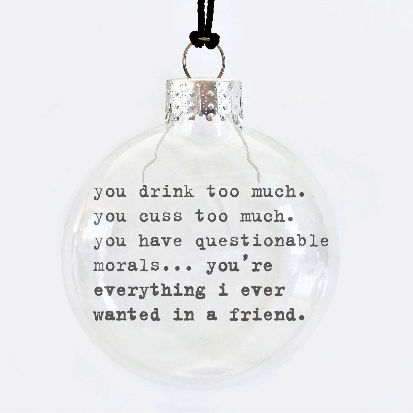 Cuss Friendship Glass Holiday Ornament-Home-Bottoms Up Boutique-Anchorage AK