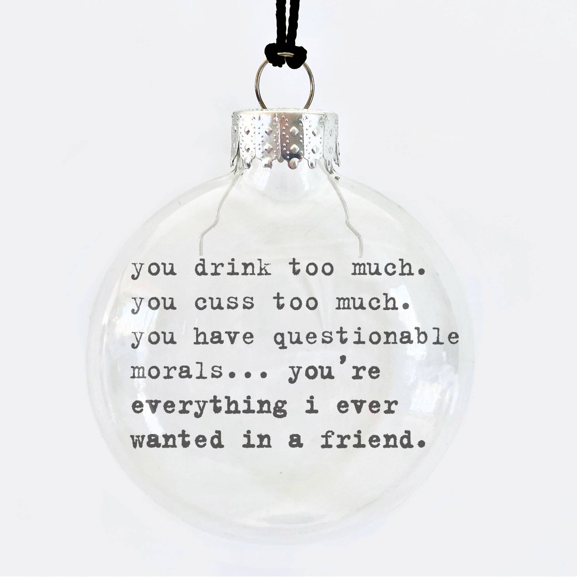 Cuss Friendship Glass Holiday Ornament-Home-Bottoms Up Boutique-Anchorage AK