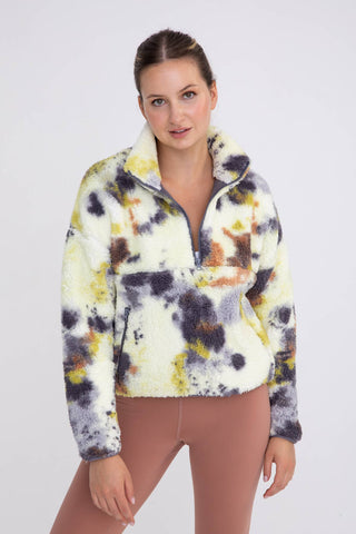 Tie-Dye Sherpa Half-Zip Pullover