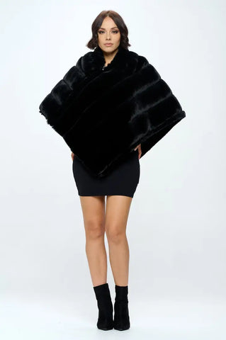 Ruana Fur Poncho