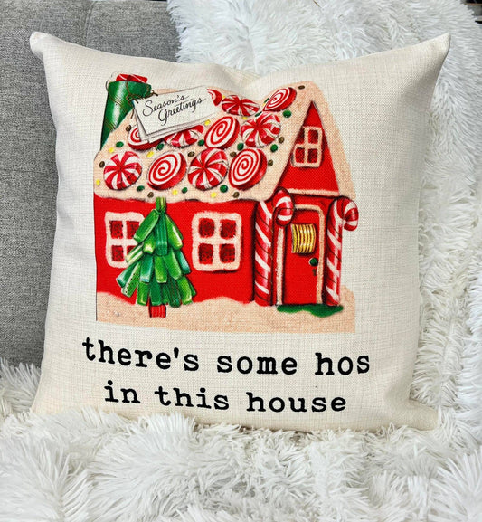 There's Some Hos in this House Christmas Pillow-Home-Bottoms Up Boutique-Anchorage AK