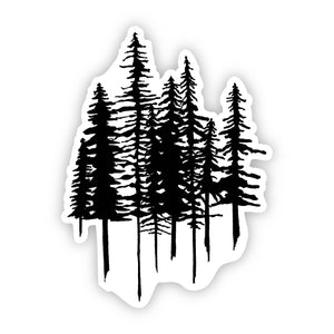 Trees Nature Sticker (Black and White)
