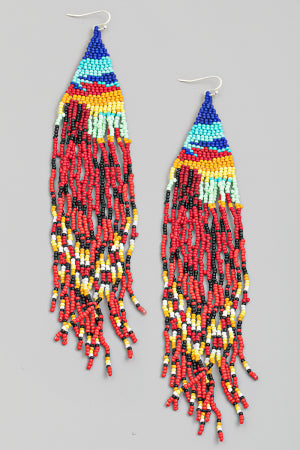 Boho Beaded Fringe Earrings