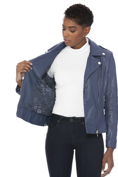 Blue Alyx Vegan Leather Jacket