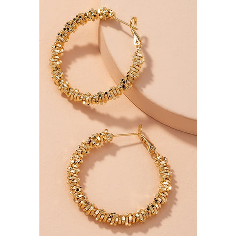 Especially Cool Gold Beaded Hoop Earrings