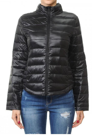 Lightweight Packable Puffer Jacket Black