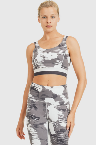 Clouds Monochromatic Sports Bra