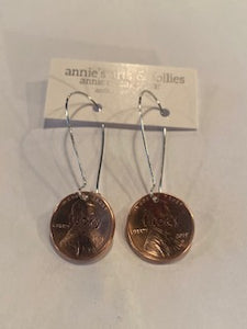 Stamped Lucky Penny Earrings