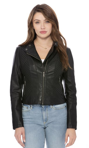 Black Short Vegan Leather Jacket