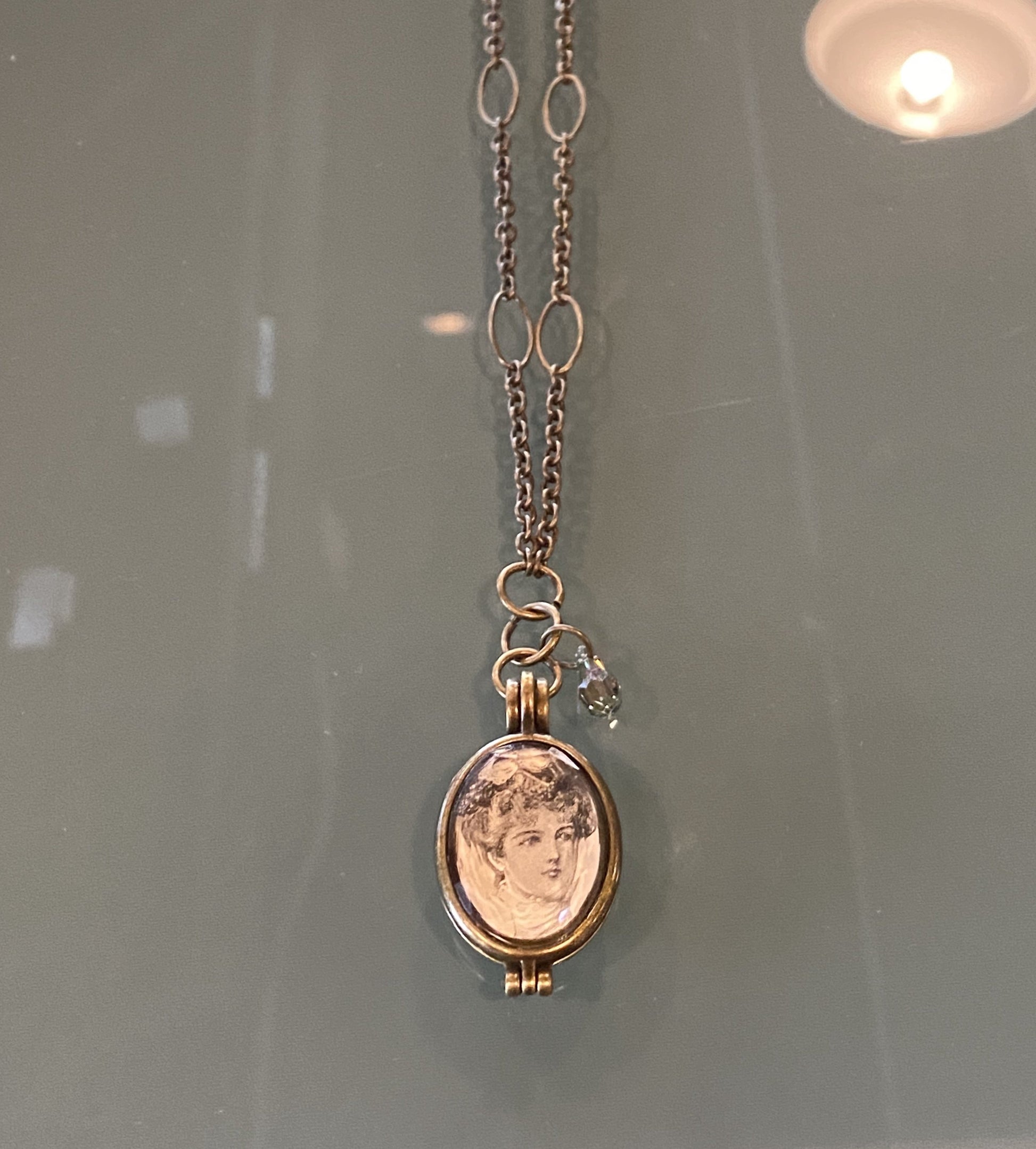 Vintage Paper Portrait Pendant Necklace-ACCESORIES-Bottoms Up Boutique-Anchorage AK