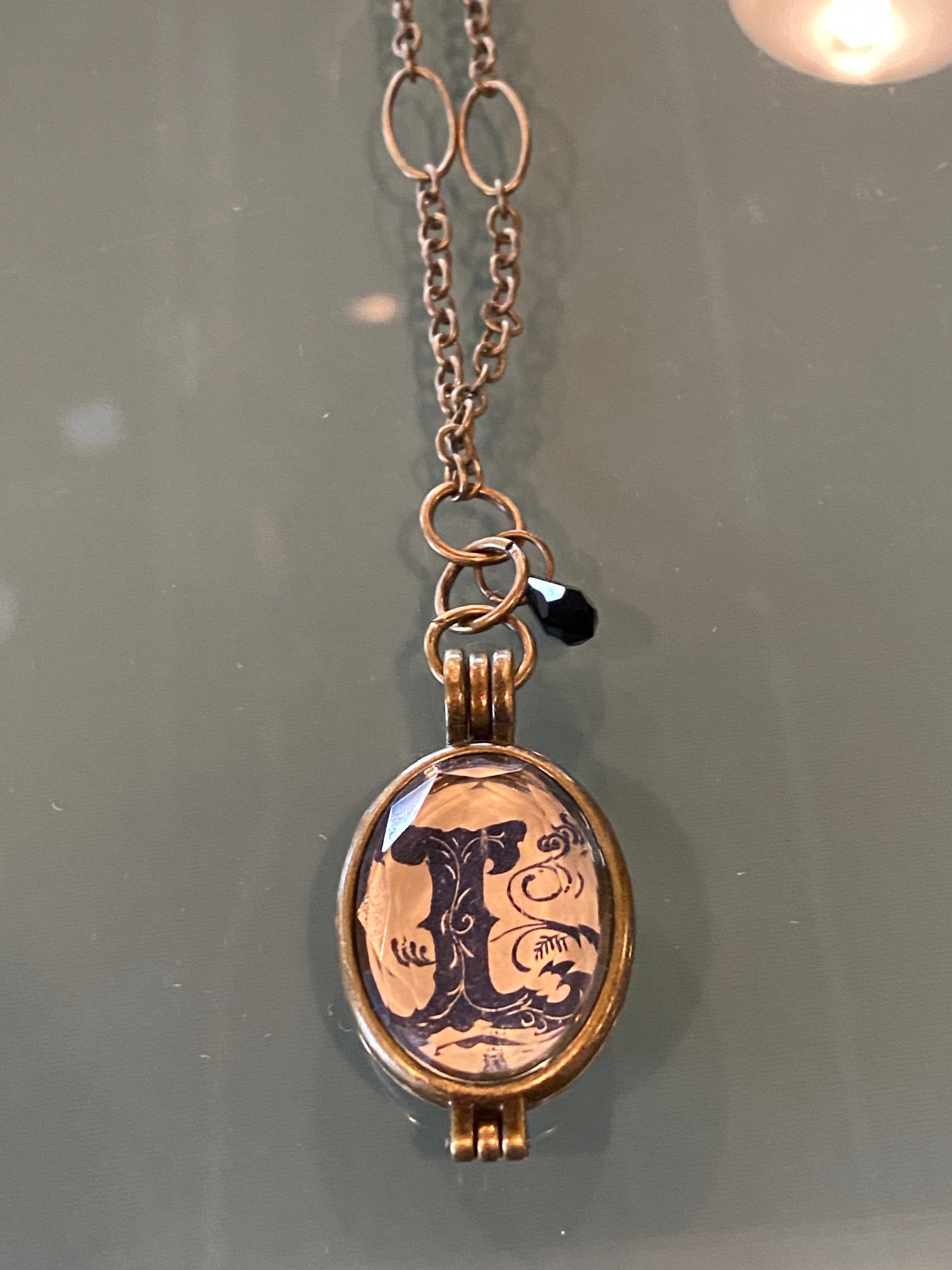 Vintage Paper Portrait Pendant Necklace-ACCESORIES-L Design-Bottoms Up Boutique-Anchorage AK