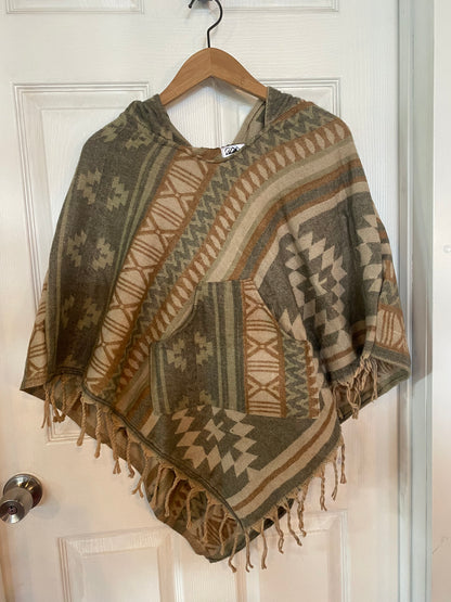 AlaskiWear Adult Blanket Poncho Long-Kimonos, Cardigans & Wraps-24-Bottoms Up Boutique-Anchorage AK