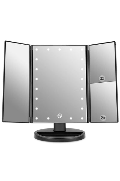 Foldable Lighted Cosmetic Stand Mirror