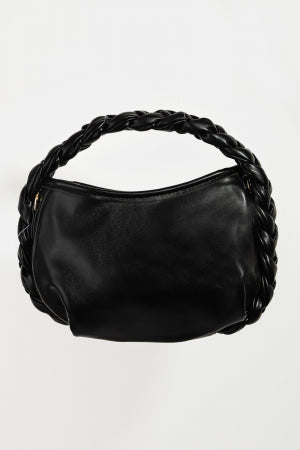 Braided Faux Leather Crossbody Clutch