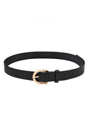 Cross Texture Belt in Black or Ivory