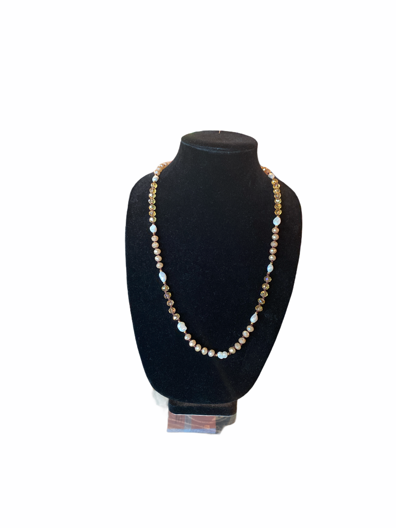 Crystal and Pearl Bead Necklace
