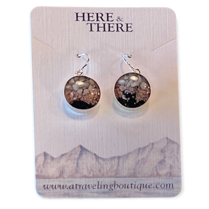 Destination Stainless Steel Earrings-Local-Girdwood Sand w/ Opal and Howlite-Bottoms Up Boutique-Anchorage AK