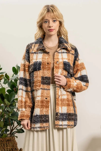 Sherpa Plaid Jacket