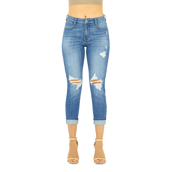 Surfer Girl Mid Rise Skinny Cropped Jean