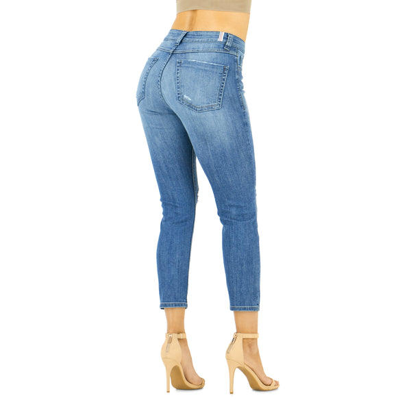 Surfer Girl Mid Rise Skinny Cropped Jean
