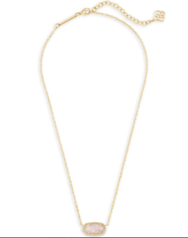 Elisa Necklace Gold Rose Quartz-Jewelry-Bottoms Up Boutique-Anchorage AK