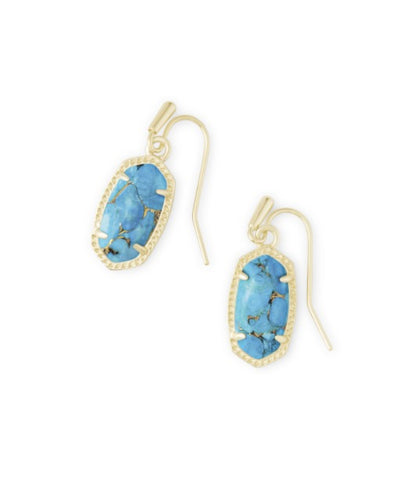 Lee Earring Gold Bronze Veined Turquoise