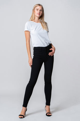 High Rise Ankle Skinny Jeans in Black