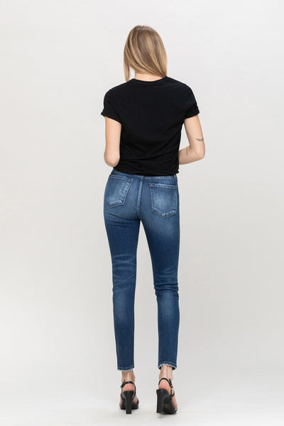 High Rise Ankle Skinny in Blue Hunter